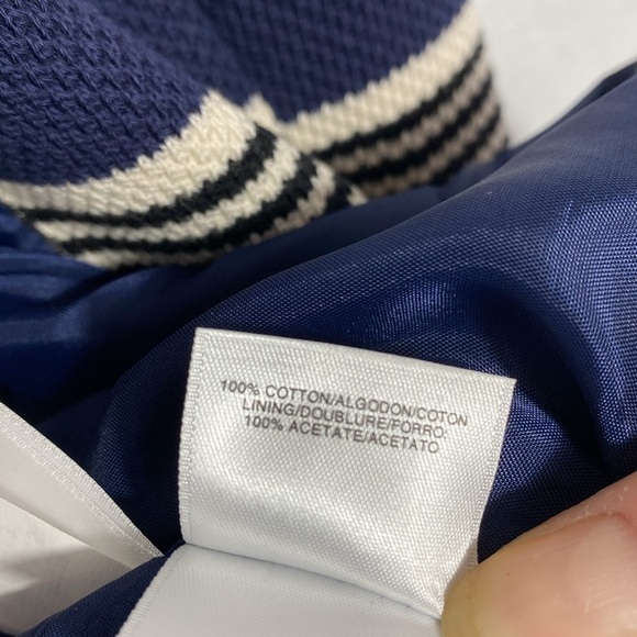 Anne Klein Stripe Tulip Hem Jacket Blue and Cream - Picture 12 of 14